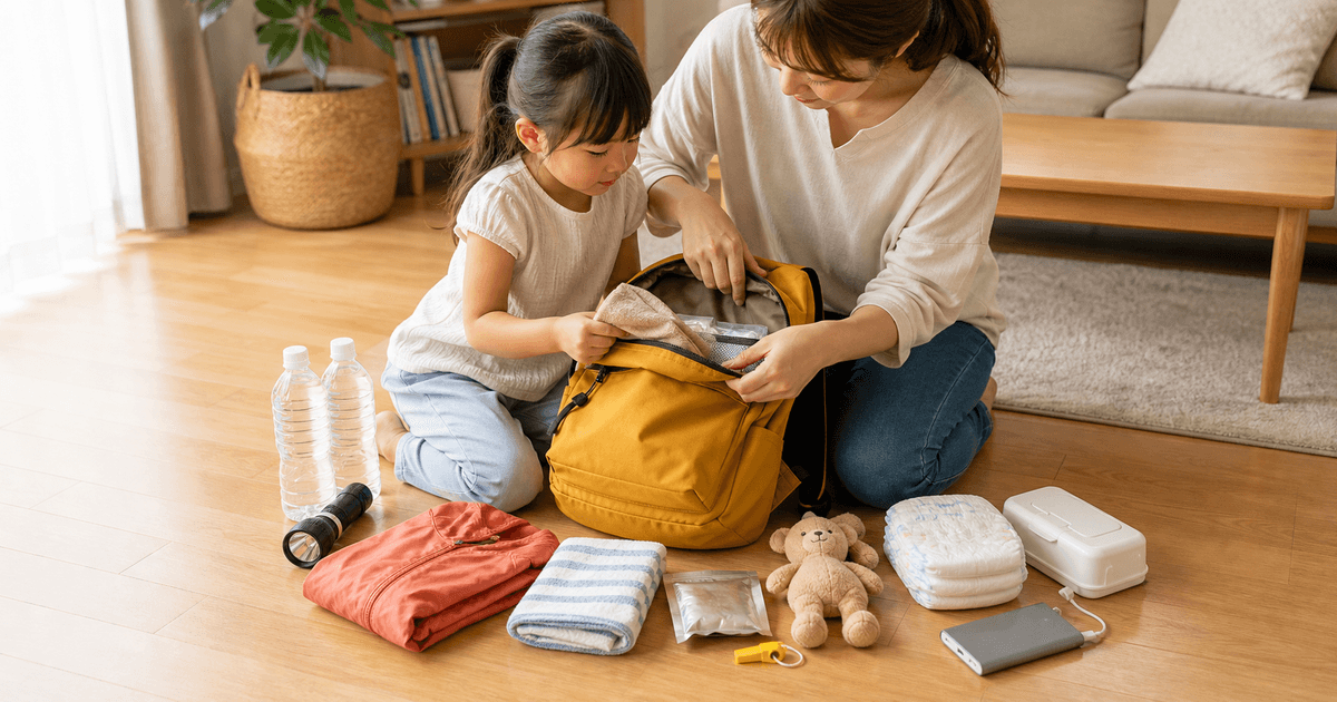 子どもの防災リュック、何を入れる？乳幼児家庭の持ち出し品と備蓄リスト